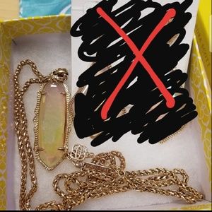 Peach iridescent Frances necklace